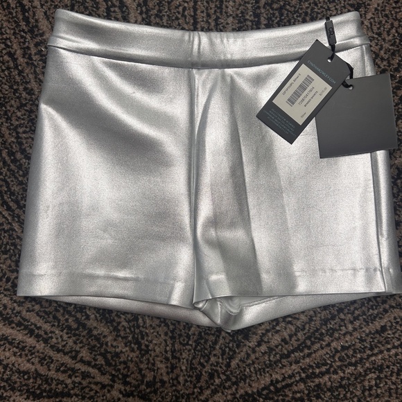 NWT Metallic Silver Bonded Basic Shorts - Picture 3 of 6